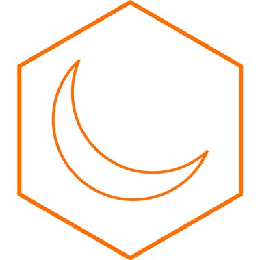 Beyaz arka planda yarım ay simgesi izole edildi. vektör illüstrasyonu