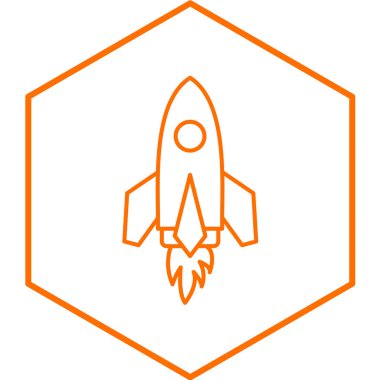 Moda biçimi izole edilmiş arkaplanda roket simgesi