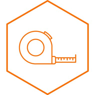 şerit metre düz simgesi, vektör çizim