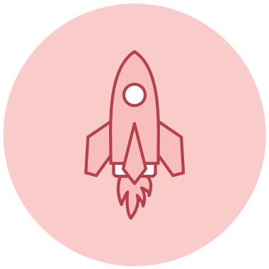 Roket. Web simgesi basit illüstrasyon