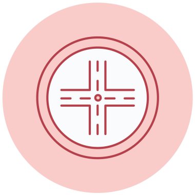 Kavşak işareti. Web simgesi basit illüstrasyon