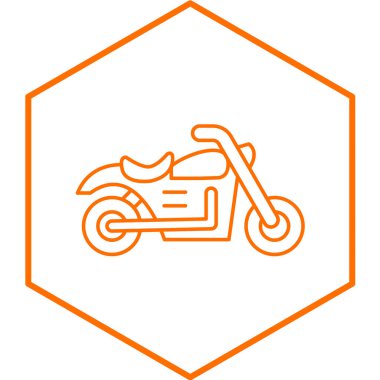 Motosiklet ikonu. İnce çizgi çizimi vektör çizimi.