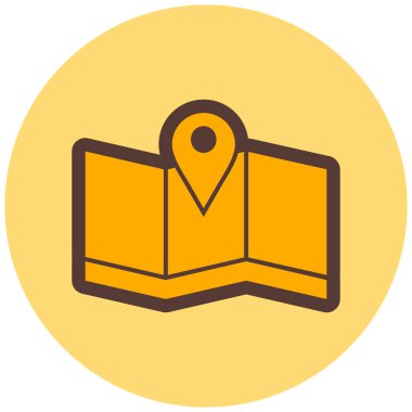 Harita. Web simgesi basit illüstrasyon