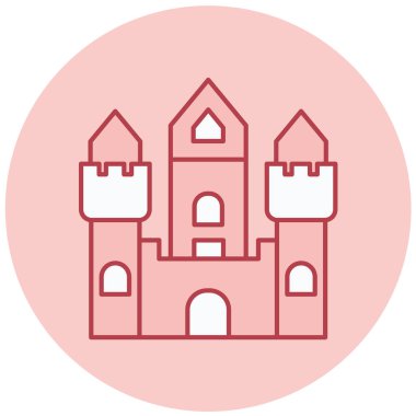 Şato. Web simgesi basit illüstrasyon