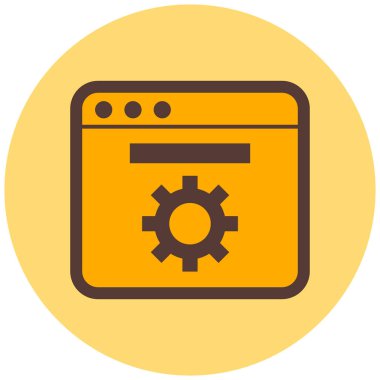 Kodlama. Web simgesi basit illüstrasyon