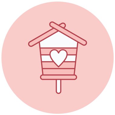 kalp ve ev simgesinin vektör illüstrasyonu