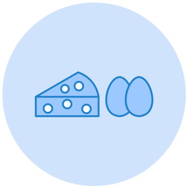 Peynir ve yumurtanın vektör çizimi 