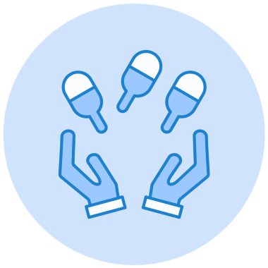 Eller simgesi, vektör illüstrasyonu