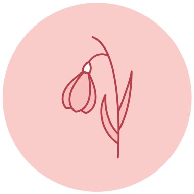 Tek bir lale simgesinin vektör illüstrasyonu