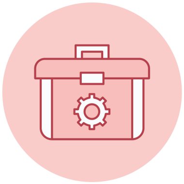 Alet çantası. Web simgesi vektör illüstrasyonu