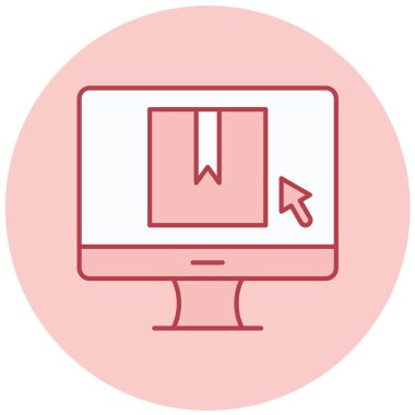 Online teslimat. Web simgesi basit illüstrasyon