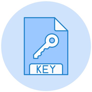 anahtar dosya biçimi simgesi, vektör illüstrasyonu