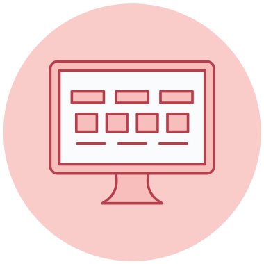 Bilgisayar. Web simgesi basit illüstrasyon