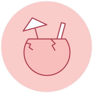 Kokteyl ikonu vektör illüstrasyonu