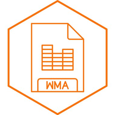 WMA dosya basit simgesi, vektör illüstrasyonu