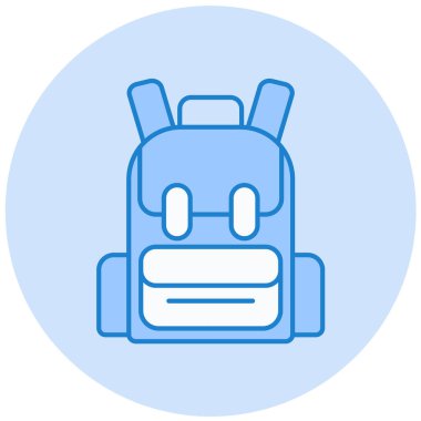 sırt çantası simgesi vektör illüstrasyonu