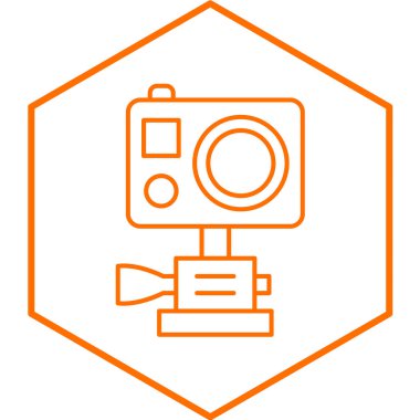 Kamera simgesi. Ağ için üç ayaklı vektör simgelerinin basit çizimi