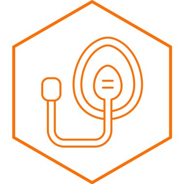 Oksijen Maskesi simgesi uzun gölgede izole edildi. vektör illüstrasyonu