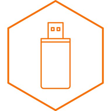 USB basit simgesini, vektör çizim