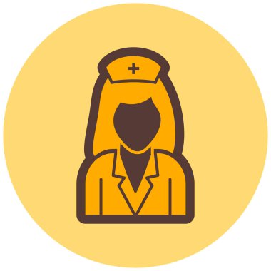 Hemşire hanım. Web simgesi basit illüstrasyon