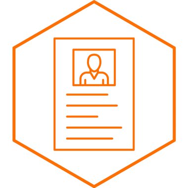 Kimlik kartı simgesi, vektör illüstrasyonu