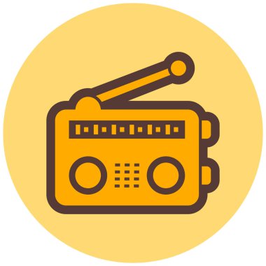 Radyo. Web simgesi basit illüstrasyon