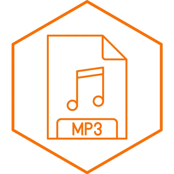 Mp3 Datei Einfaches Symbol Vektorillustration — Stockvektor