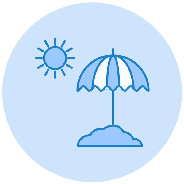 Strand Sonnenschirm Sommer Urlaub Wetter Vektorillustration — Stockvektor