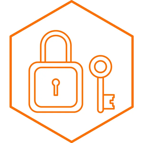Lock Icon Security System Symbol Padlock Key Vector Illustration — Stock Vector