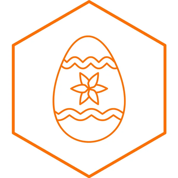 Icona Dell Uovo Pasqua Stile Piatto Illustrazione Vettoriale — Vettoriale Stock