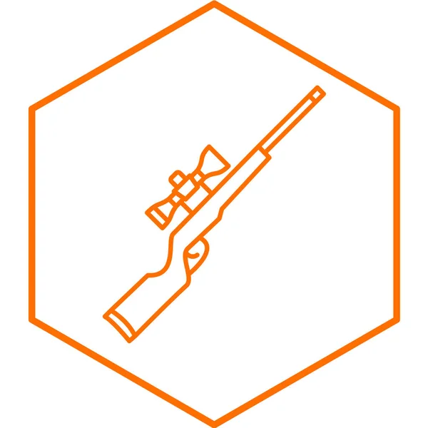 Ícone Arma Militar Delinear Ilustração Símbolo Vetorial Caçador Para Web — Vetor de Stock
