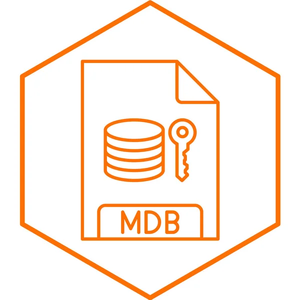 Mdbファイルシンプルなアイコン ベクトルイラスト — ストックベクタ