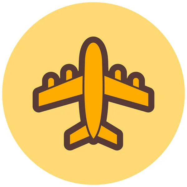 Αεροπλάνο Web Εικονίδιο Απλή Απεικόνιση — Διανυσματικό Αρχείο
