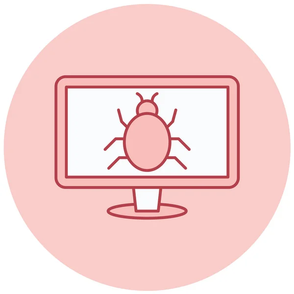 Virus Informatico Icona Web Semplice Illustrazione — Vettoriale Stock