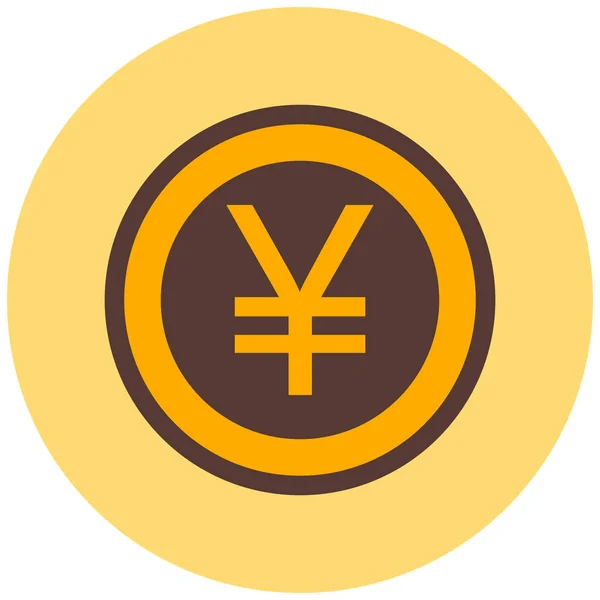 Yen Ikone Auf Abstraktem Hintergrund Isoliert — Stockvektor