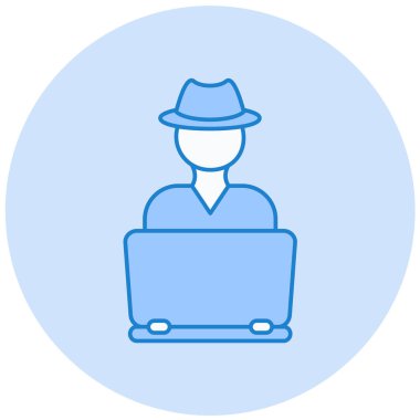 Hacker düz vektör simgesi