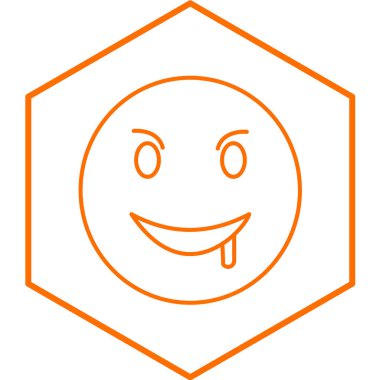 Çizgi roman tarzında salya akıtan bir ikon. Emoji sembolü. vektör illüstrasyonu