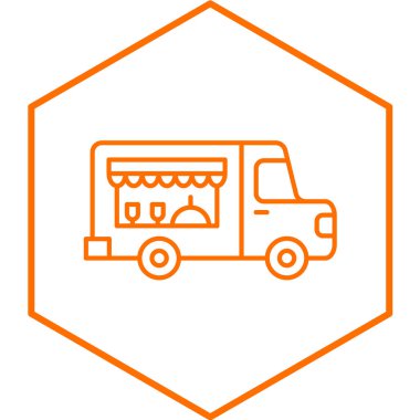 Fast food kamyonu ikonu. vektör illüstrasyonu