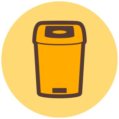 Çöp kutusu simgesi, vektör illüstrasyonu