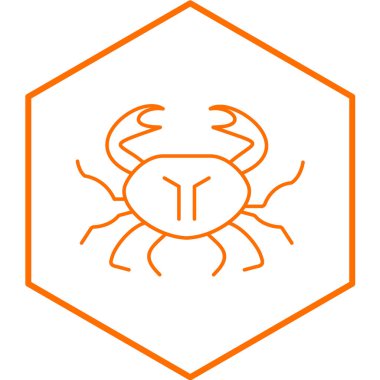 Yengeç simgesi vektör illüstrasyonu