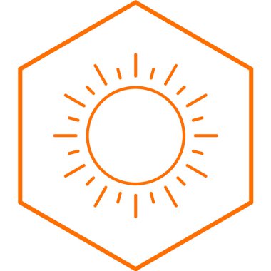 Güneş basit simgesi, vektör çizim