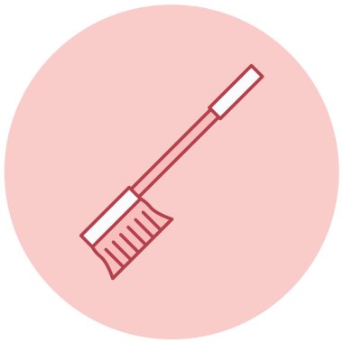 Bir süpürge simgesinin vektör illüstrasyonu