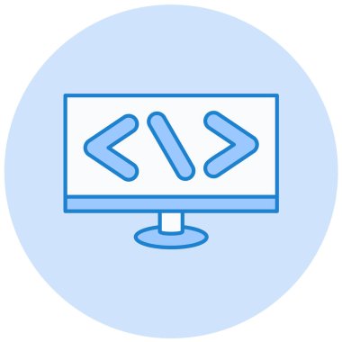 Kodlama. Web simgesi basit illüstrasyon