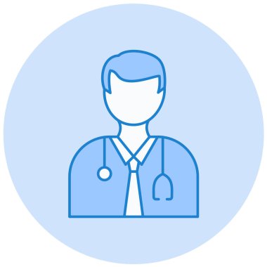 Doktor. Web simgesi basit illüstrasyon