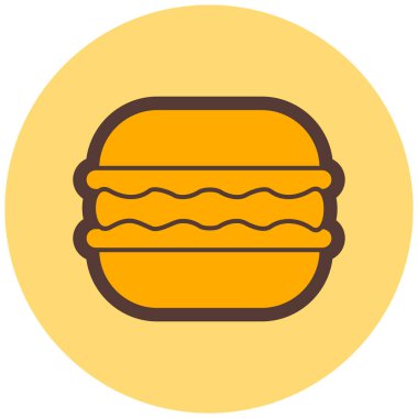 Hamburger. Web simgesi basit illüstrasyon