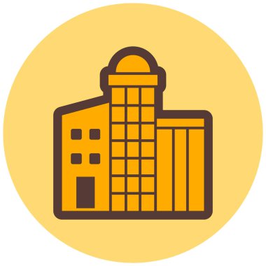 Bina. Web simgesi basit illüstrasyon