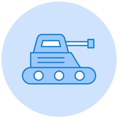 tank biçme makinesi düz vektör simgesi