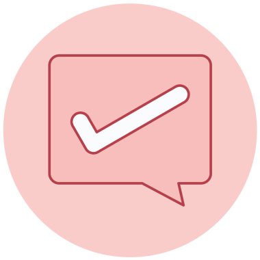 onaylanmış ileti vektörü simgesi.