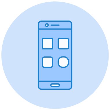 Cep telefonu. Web simgesi basit illüstrasyon