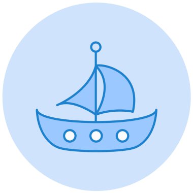 Yelkenli. Web simgesi basit illüstrasyon